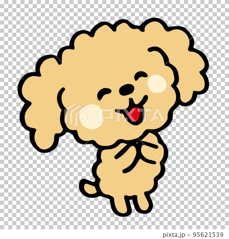 Loose hand-painted toy poodle Thank you pose 95621539
