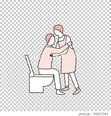 トイレ介助をする介護福祉士 95621563