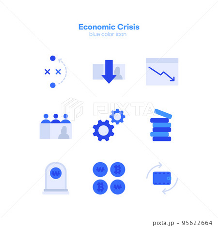 vector icon series_financial crisis, recession, collapsing economy 95622664