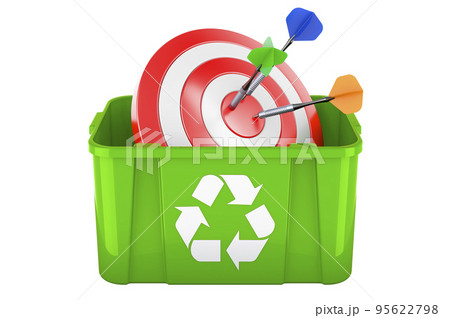 Recycling trashcan with target, 3D rendering Recycling trashcan with target, 3D rendering 95622798