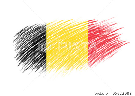 3D Flag of Belgium on brush 95622988