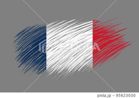 3D Flag of France on brush 95623030