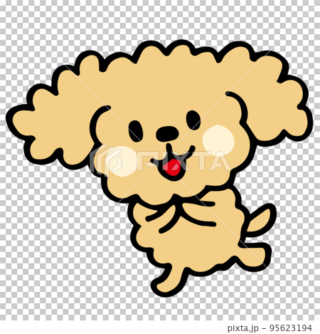 鬆散手繪玩具貴賓犬情感姿勢 95623194