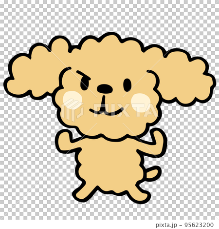 Loose hand-painted Toy Poodle Guts pose 95623200