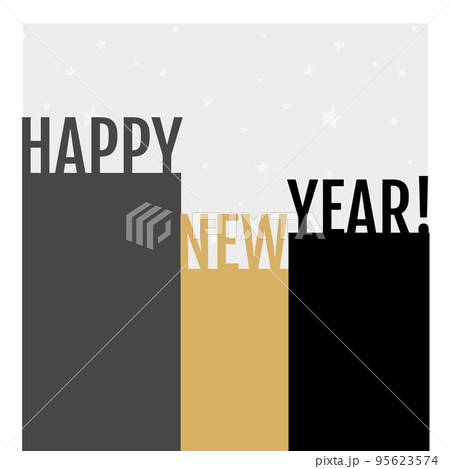 Square image of happy new year over beige background with stars 95623574