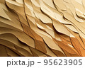 Paper cut wave abstract background with side lit pattern. 95623905