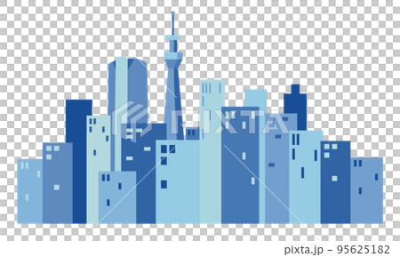 東京建築群風景（藍色系列） 95625182