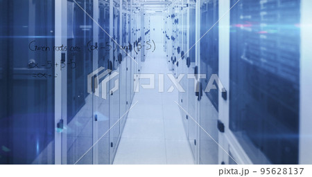 Image of data processing over server room Image of data processing over server room 95628137