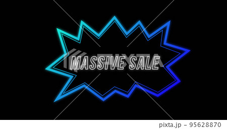 Massive Sale advertisement in Retro Eighties concept 95628870