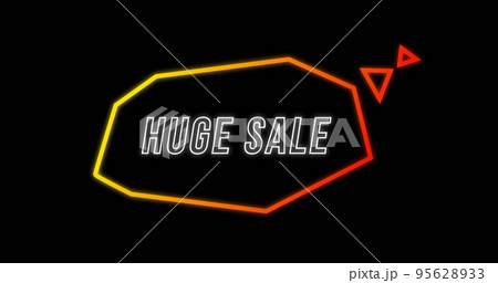 Huge Sale advertisement in Retro Eighties concept 95628933