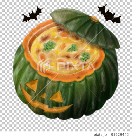 色鉛筆で描いたようなパンプキン丸ごとグラタン ハロウィンバージョン 色鉛筆で描いたようなパンプキン丸ごとグラタン ハロウィンバージョン 95629443