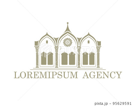 Emblem in the form of an arched oriental palace Emblem in the form of an arched oriental palace 95629591