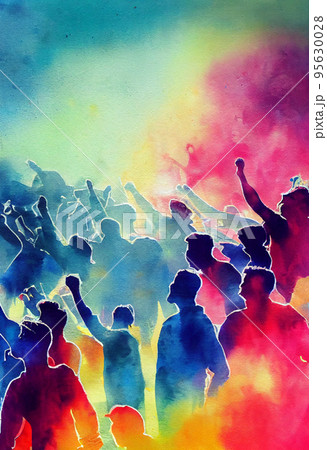 Soccer fans. Football hooligans. Football fans celebrating team victory. Soccer hooligans cheering during the game 95630028
