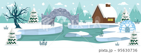 Arctic landscape North pole background 95630736