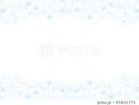 雪の結晶　フレーム　水色 95632775