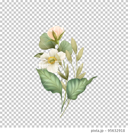 Flower Bouquet. Isolated on white 95632918