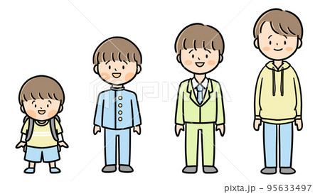 子供の成長過程 男の子 全身イラストのイラスト素材 [95633497] - PIXTA