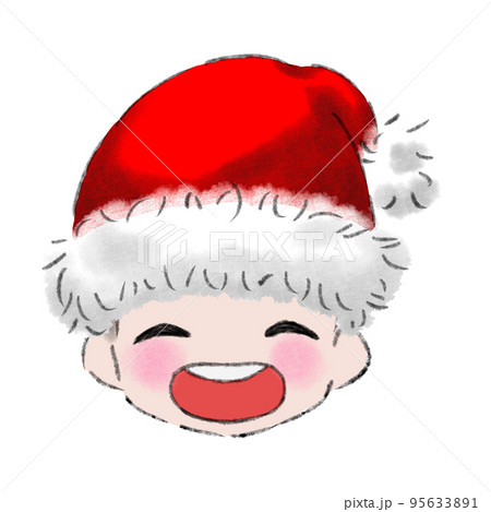 サンタクロース 帽子 男の子 笑顔のイラスト素材