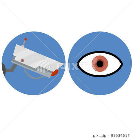 Video surveillance camera. Security footage set 95634617