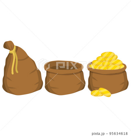 Canvas open empty and closed full bag 95634618