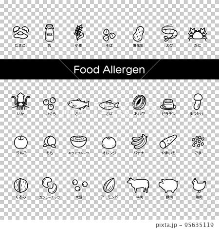Food allergy monochrome 95635119