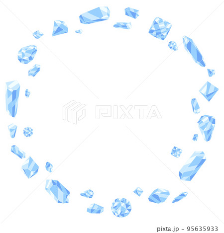 Frame with crystals or crystalline minerals. Jewelry or semiprecious gem stones. 95635933