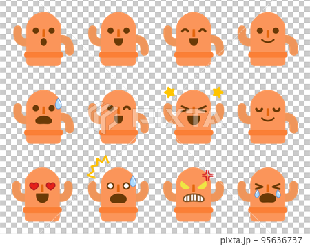 可愛的 Haniwa 情感圖標插圖素材集 2 95636737