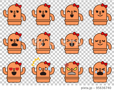可愛的 Haniwa 情感圖標插圖素材集 5 95636740