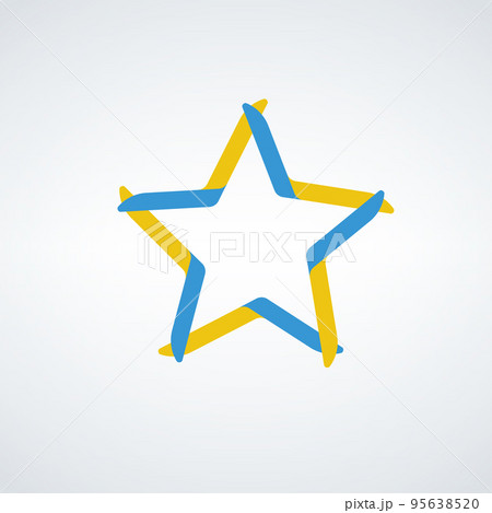 Ukrainian colors star symbol icon. patriotic star. Stock vector illustration isolated on white background. Ukrainian colors star symbol icon. patriotic star. Stock vector illustration isolated on white background. 95638520