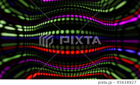 3D rendering amazing bright neon background of round lights 95638927