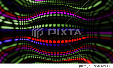 3D rendering amazing bright neon background of round lights 95638931