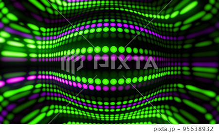 3D rendering amazing bright neon background of round lights 95638932