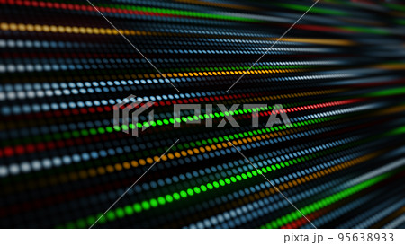 3D rendering amazing bright neon background of round lights 95638933