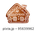 New Year's gingerbread in the form of a house in folklore style. 95639962