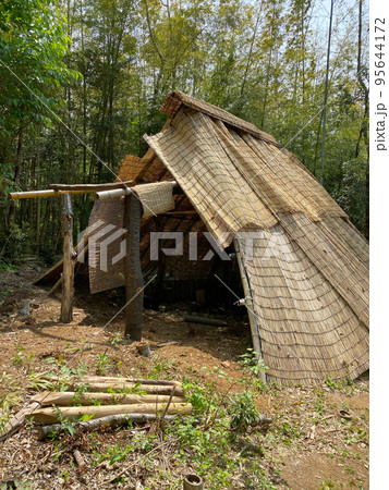【千葉県佐倉市】竪穴式住居  社会福祉協議会　森林整備活動 95644172