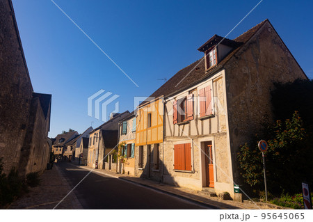 Ancient half-timbered residential houses in old town of Provins 95645065