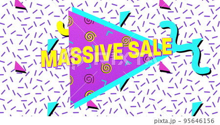 Bold Massive Sale Advertisement in Retro Eighties Style Bold Massive Sale Advertisement in Retro Eighties Style 95646156
