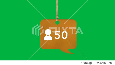 Image of 50 users on green backgroundのイラスト素材 [95646176] - PIXTA