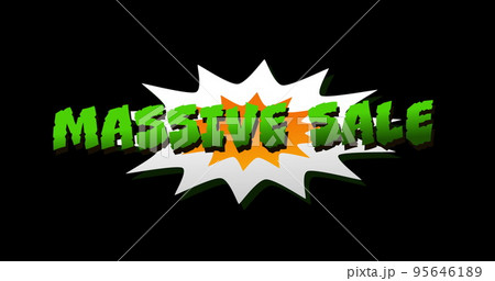 Massive Sale text in cartoon style explosion 95646189