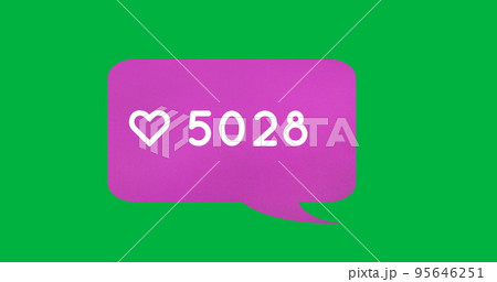 Image of 5028 likes on green background Image of 5028 likes on green background 95646251