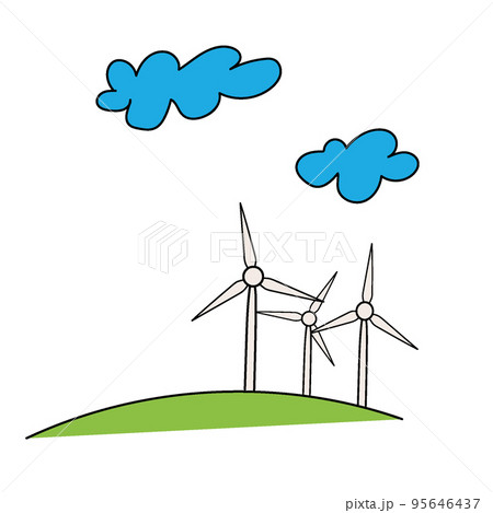 extracting electricity with help of wind turbines 95646437