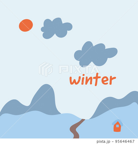cute stylish postcard about winter, snow, nature 95646467