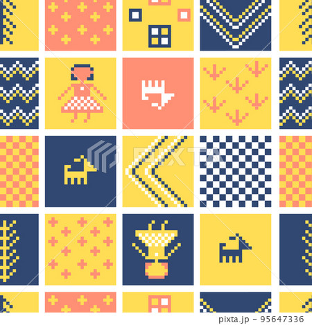 ギャッベの民族柄シームレスパターン 95647336