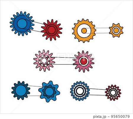 Collection of Colorful Two Gear Vector  95650079