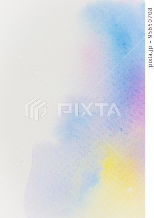 Abstract handmade watercolor.It is wet texture background with paint brushes on the white paper. Picture for design art work. 95650708