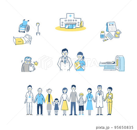 医療従事者と人々 さまざまなアイテム セット 医療従事者と人々 さまざまなアイテム セット 95650835