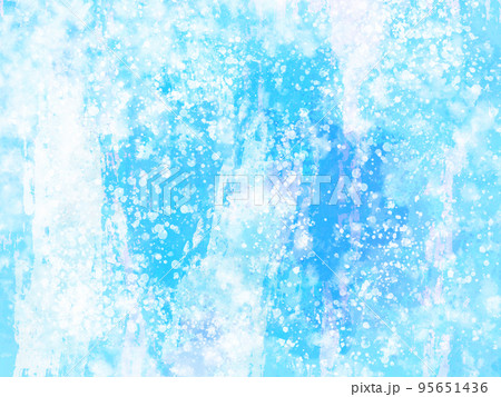 水しぶきが飛ぶ水彩風の背景素材01（水色）  95651436
