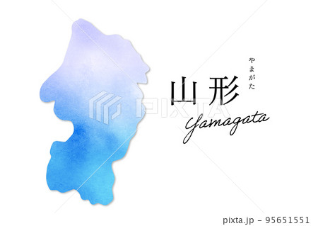 山形の水彩イラスト地図 山形の水彩イラスト地図 95651551