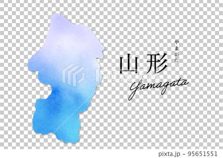 山形の水彩イラスト地図 山形の水彩イラスト地図 95651551