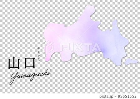 山口の水彩イラスト地図 山口の水彩イラスト地図 95651552